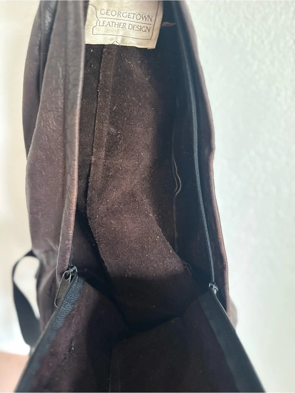 Vintage Leather Backpack Dark Brown Supple Medium Size Georgetown Leather Design